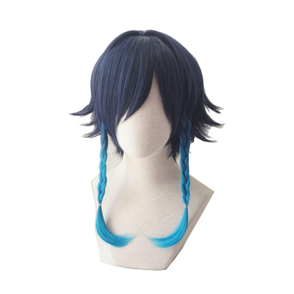 Tóc Giả Bện Bằng Sợi Tổng Hợp Màu Xanh Dương Gradient Thời Trang Dành Cho Nam Nữ cosplay Wendy