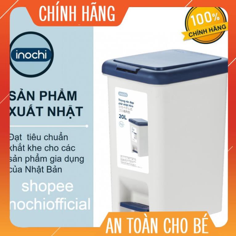 Thùng rác đạp chữ nhật Inochi 20L (tiêu chuẩn Nhật Bản)