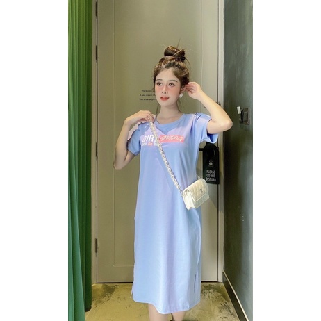 Đầm THUN THÁI in - xẻ tà (bao chất đẹp) | BigBuy360 - bigbuy360.vn