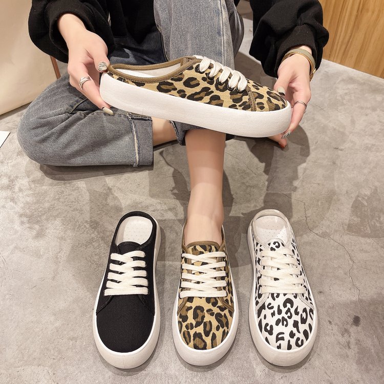 [ Mã 66CBSALE giảm 30K đơn 200K] Giày Lười Chất Liệu Vải Bố Phối Dây Dạng Tròn Dễ Thương Cho Nữ | BigBuy360 - bigbuy360.vn