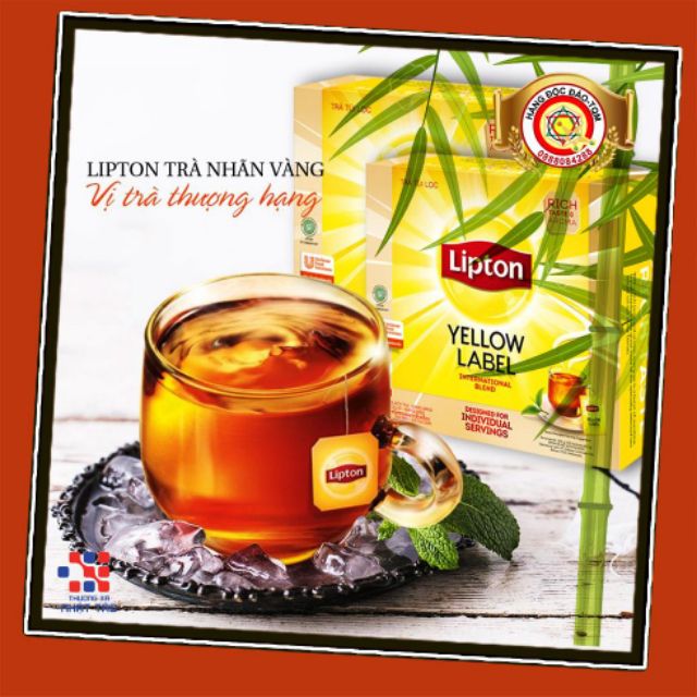 Trà Lipton Nhãn Vàng hộp 100 gói túi Lọc 2g