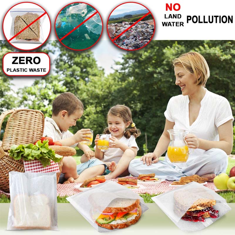 Set 100 Túi Giấy Kraft Đựng Bánh Mì Sandwich Chống Dầu Mỡ
