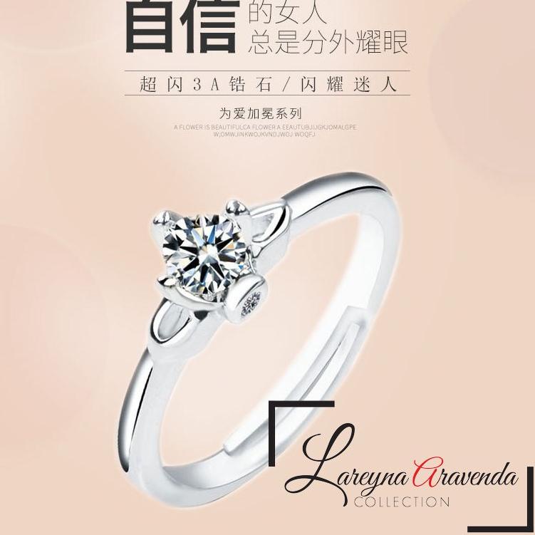 Nhẫn Titan Đính Pha Lê Swarovski Độc Đáo 9ec7k Cho Nữ CC023 RTG