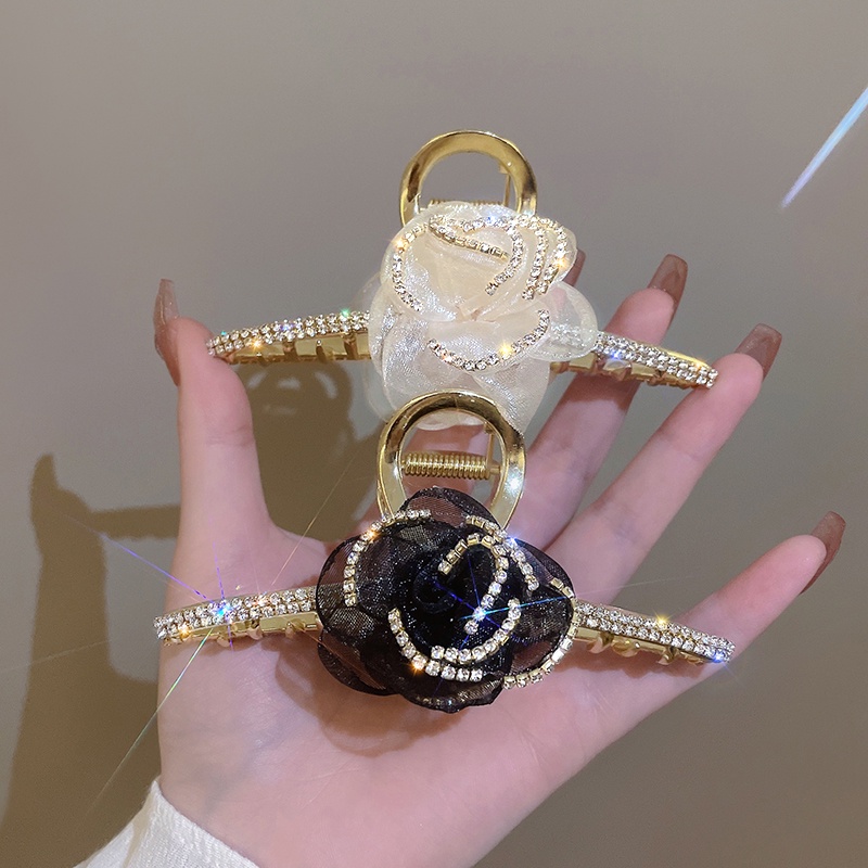 Kẹp Tóc Hình Hoa Mặt Sau Phong Cách Hàn Quốc Thời Trang Cho Nữ