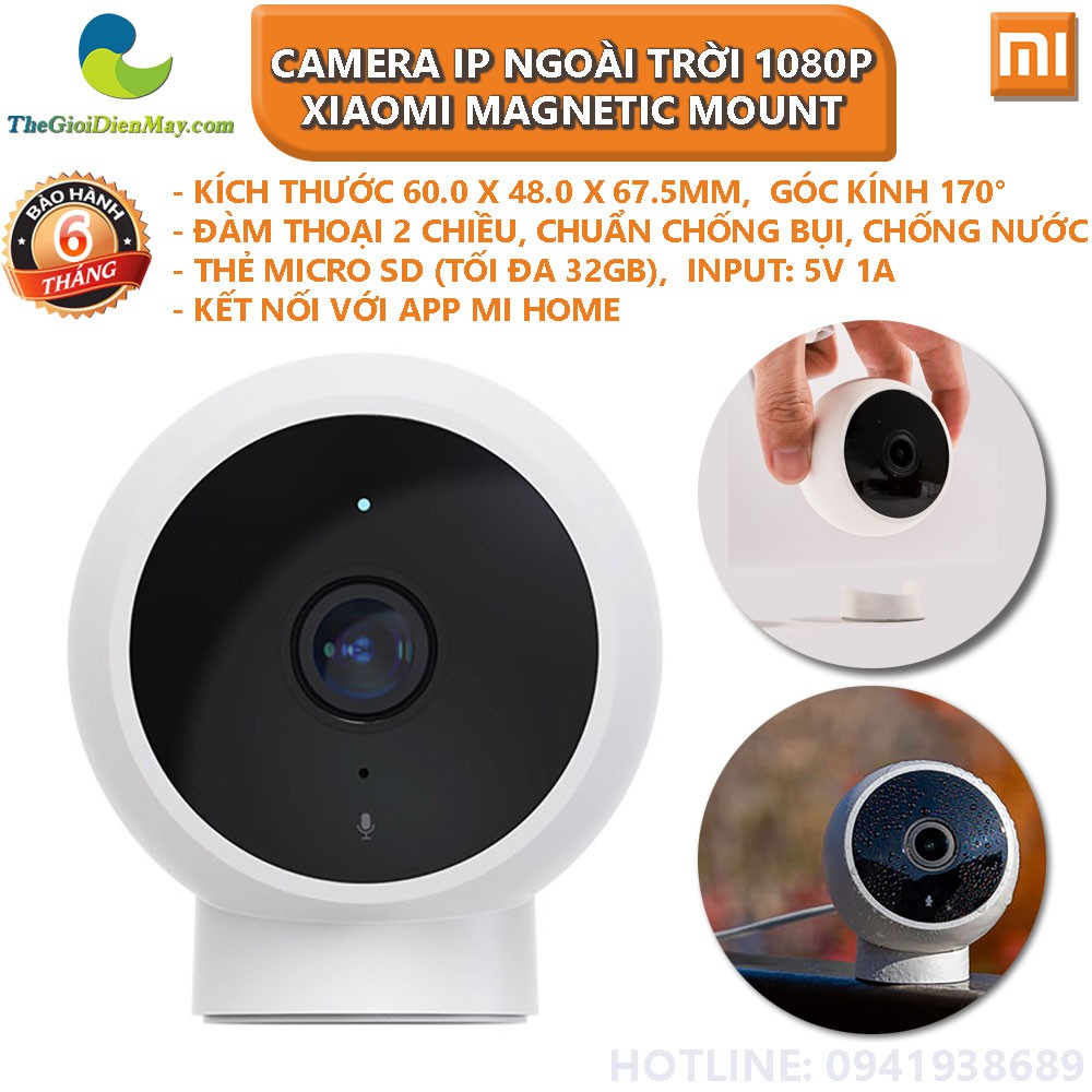 Camera IP thông minh ngoài trời Mi Home Security Xiaomi 1080P Magnetic Mount - Bảo hành 6 tháng - Shop Thế Giới Điện Máy