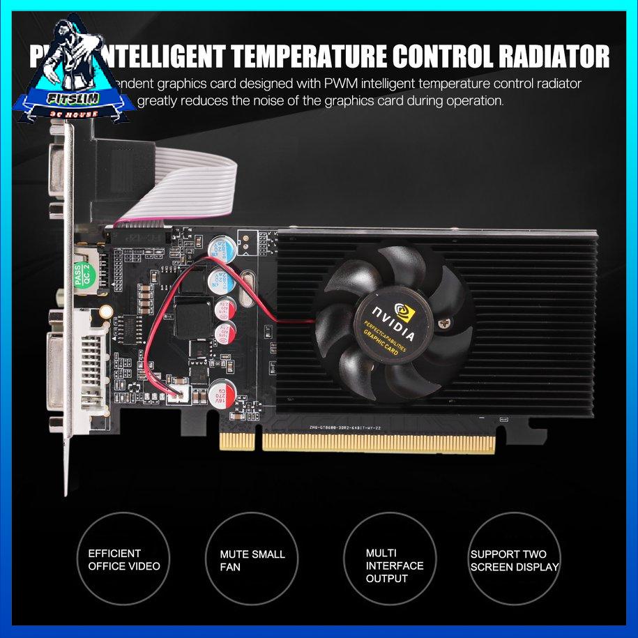 Card đồ họa GT210 1GB 64bit DDR2 Tương thích với HDMI Thẻ nhớ có quạt [8/4]