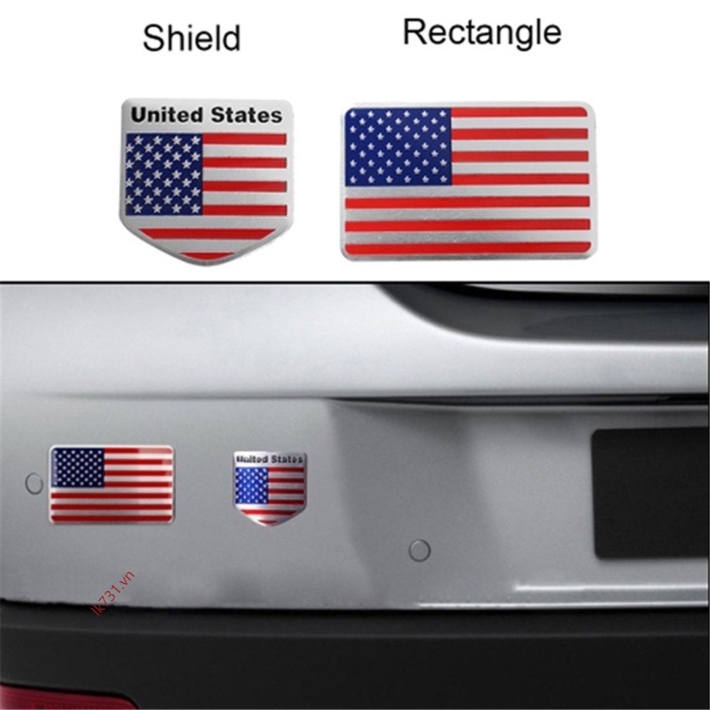 Decal Dán Trang Trí Hình Lá Cờ Mỹ 3d Bằng Nhôm Cho Xe Hơi