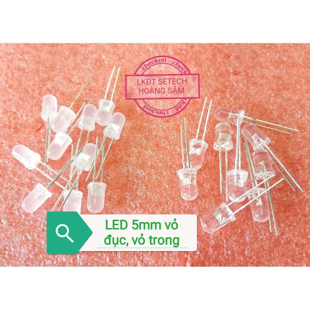 10 con LED 5mm vỏ đục, vỏ trong màu xanh lá,xanh dương,trắng,vàng,đỏ | BigBuy360 - bigbuy360.vn