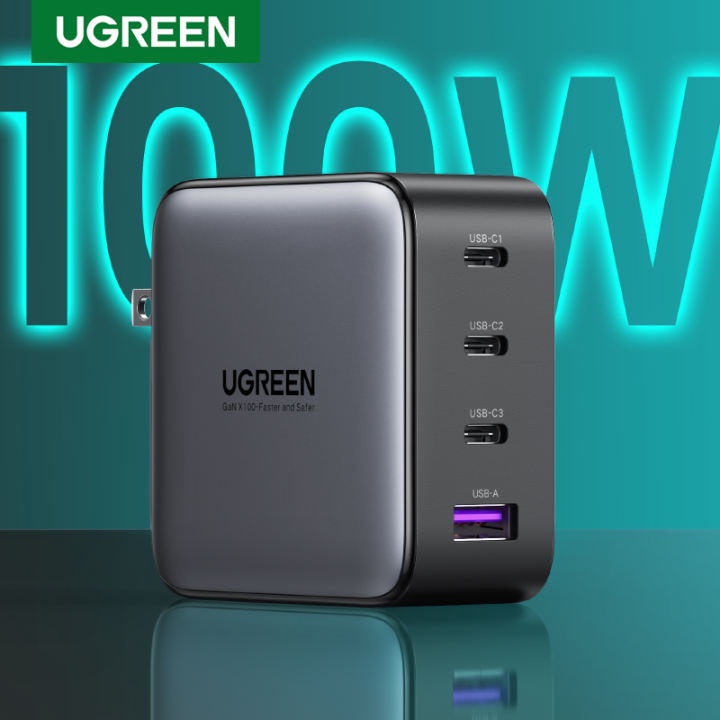 Củ sạc nhanh 100W GaN Nexode Ugreen 40737 Chính Hãng CD226 ( 4 cổng,3 USB Type-C và 1 USB Type-A Hỗ trợ QC4+PD3.0 )