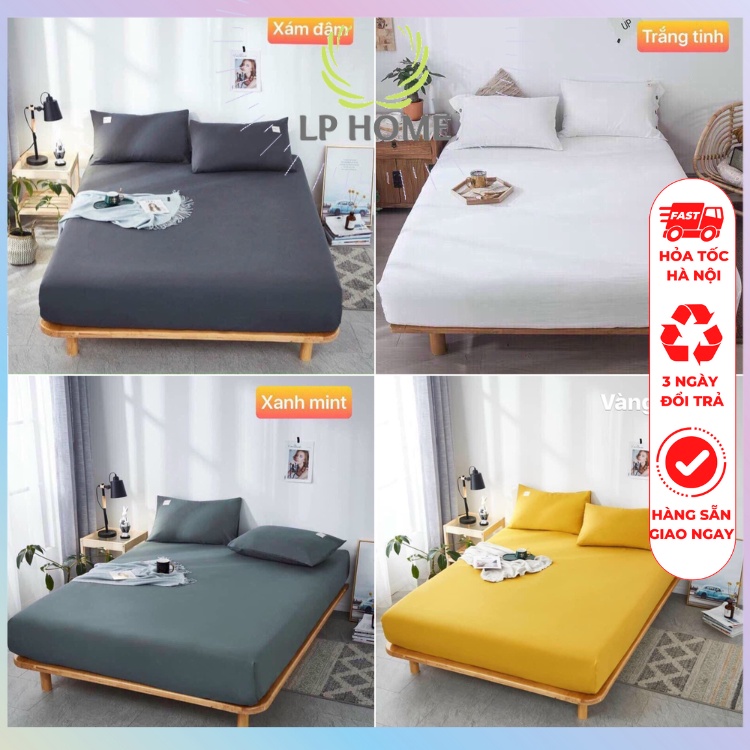 Bộ ga và 2 vỏ gối đầu Cotton tc tici cao cấp thoáng mát màu sắc nét chống xù - Miễn phí bo chun m2 m4 m6 m8 2m2