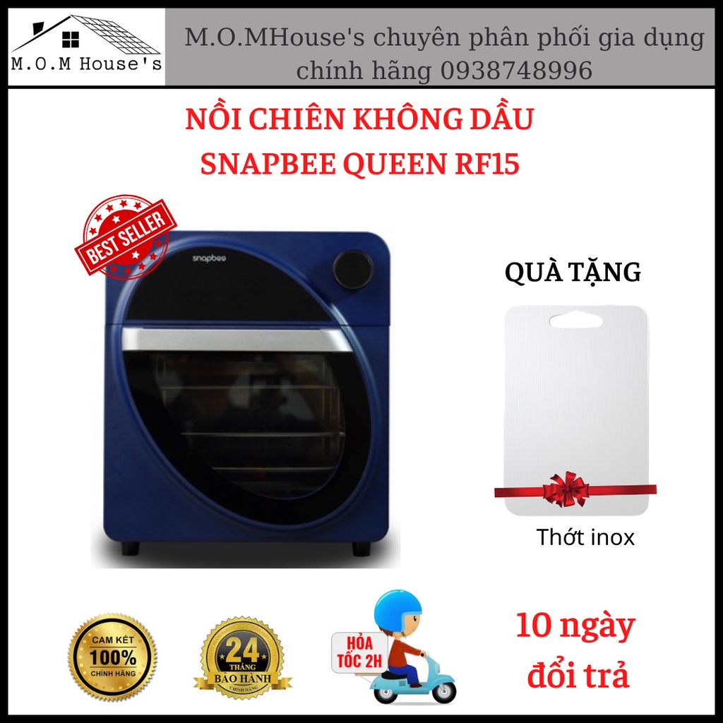 Nồi chiên không dầu SnapBee QUEEN RF15 - 16 Chức Năng - Dung Tích 15L - Công Suất thực 1700W - Thương Hiệu Mỹ