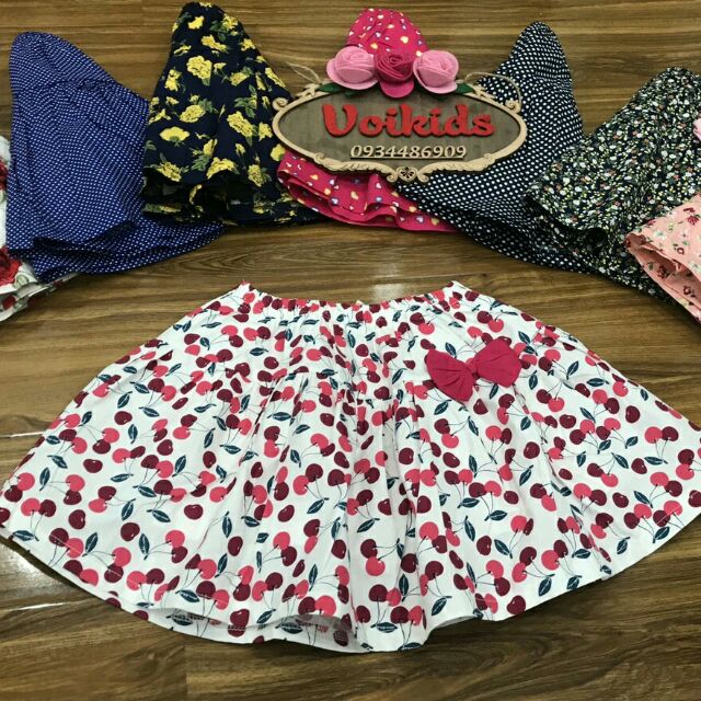 Chân váy thô mát lịm có quần chíp cotton, sz 7-14 tuổi