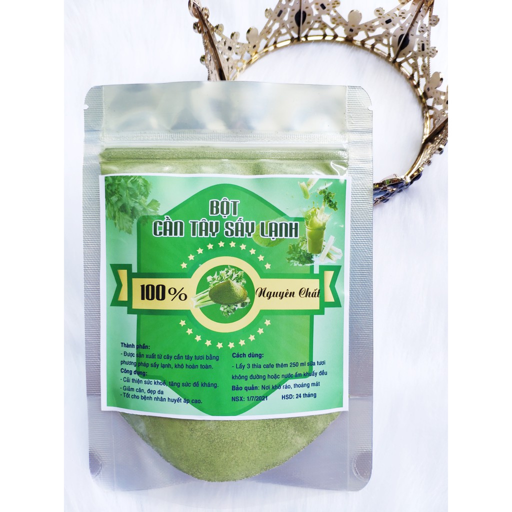 BỘT CẦN TÂY SẤY LẠNH, Bột Cần Tây Giảm Cân Nguyên Chất - Thanh lọc cơ thể, rau củ sạch