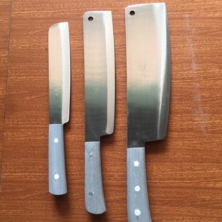 Bộ 3 dao thép trắng không gỉ: chặt dáng dài, thái, gọt hoa quả