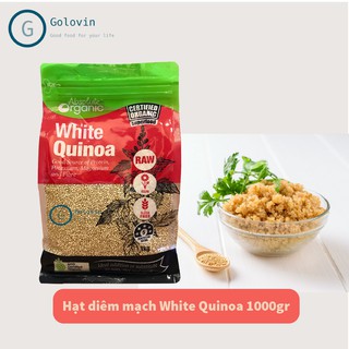 Hạt diêm mạch Quinoa trắng Absolute Organic túi 1000g Úc dinh dưỡng, giúp giảm cân và tốt cho sức khỏe Golovinshop