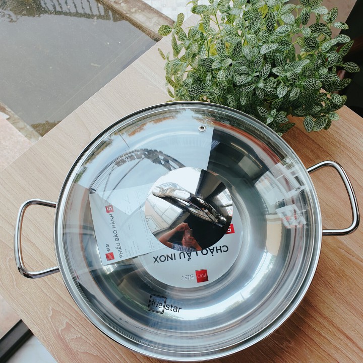 Chảo xào inox, nồi lẩu 3 đáy Fivestar 32 cm