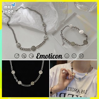 Dây chuyền và vòng Biểu tượng CẢM XÚC Emoticon thép titan phong cách cá tính