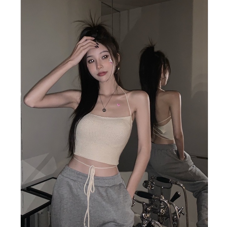 Áo Thun Hai Dây Màu Sắc Thời Trang Mùa Hè Quyến Rũ Cho Nữ