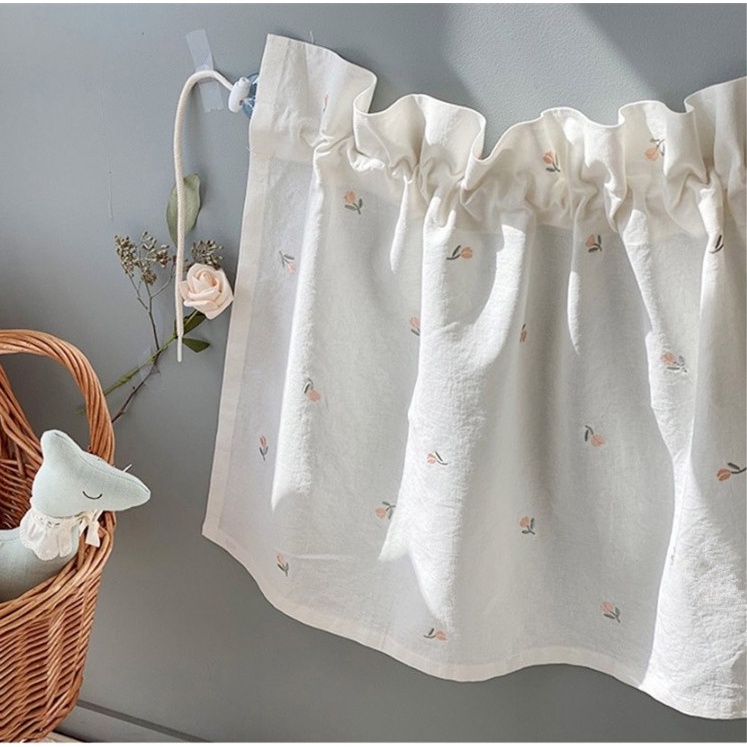 Rèm Che Nắng Xe Hơi Bằng Vải Cotton Cách Nhiệt Chống Tia Cực Tím Thêu Họa Tiết Hoa Anh Đào