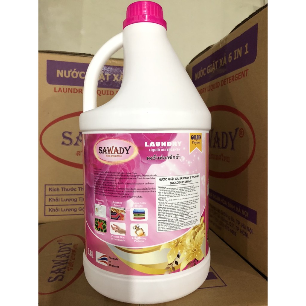 Nước Giặt Xả 6 In 1 Sawady 3,8L Hương Hông