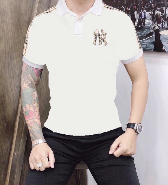 Áo thun cổ trụ thêu logo nổi bật(chất thun cotton 100%) | BigBuy360 - bigbuy360.vn