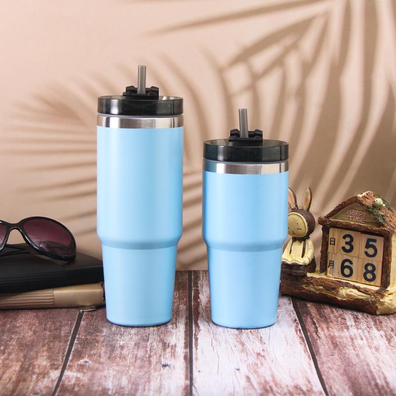 Bình giữ nhiệt inox304 tặng kèm Ống hút. Cốc cofffee 600ml CTC02 Happy Home 1977