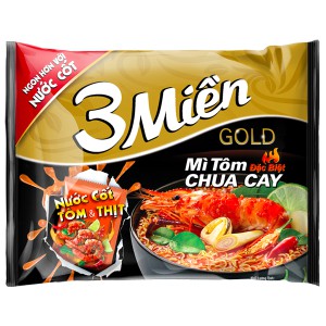 Mì 3mien gold tôm chua cay đặc biệt 75g x 30 gói