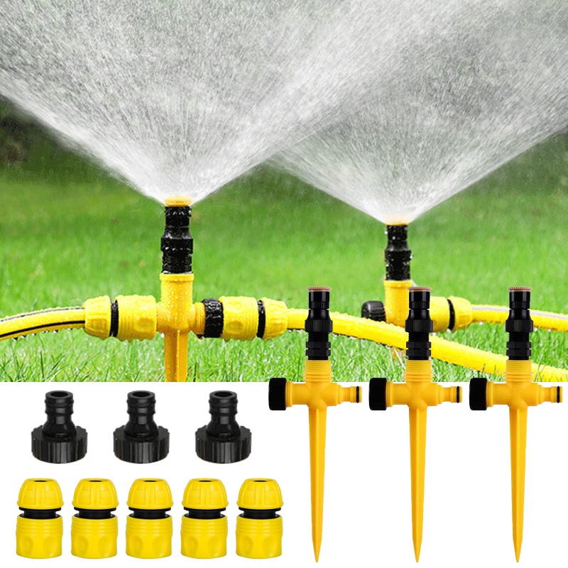 Nụ Hôn 3 Chiếc Vòi Phun Cỏ 360° Vòi Phun Nước Tưới Cây Tự Động Có Thể Điều Chỉnh