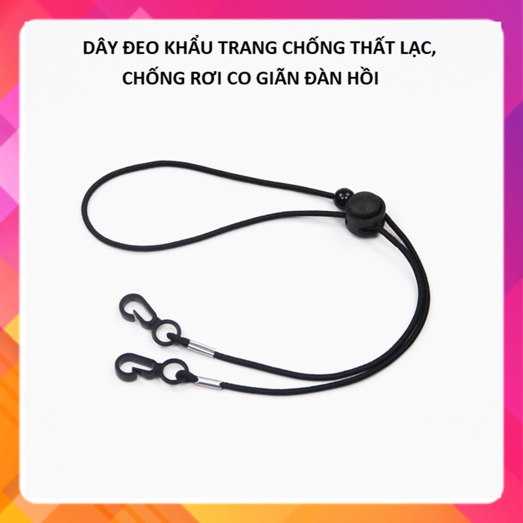 Dây đeo khẩu trang 7 màu tùy chọn, co giãn đàn hồi chống thất lạc ,chống rơi có nút điều chỉnh độ ôm (1 dây đeo)
