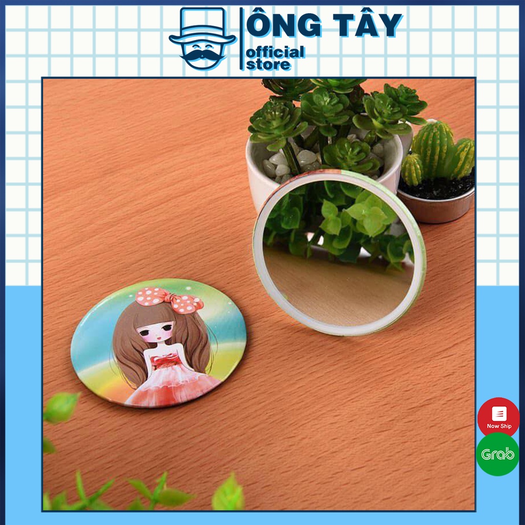 Gương mini bỏ túi - gương cầm tay dáng tròn