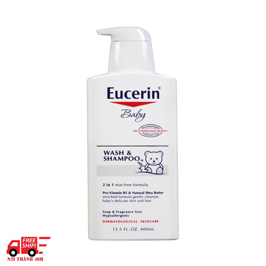 Sữa tắm gội 2 in 1 dành cho trẻ sơ sinh Eucerin pH5 Baby Wash and Shapoo 400ml