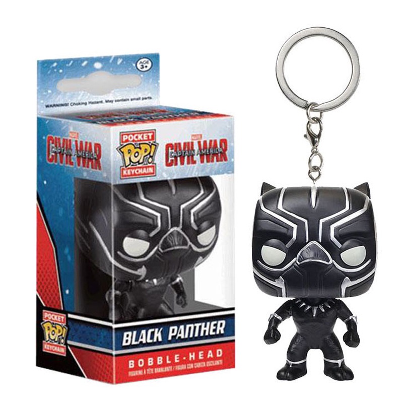 Móc Khóa Funko POP Avengers Spider Man Groot Báo Đen Bằng PVC Làm Quà Tặng Cho Trẻ Em