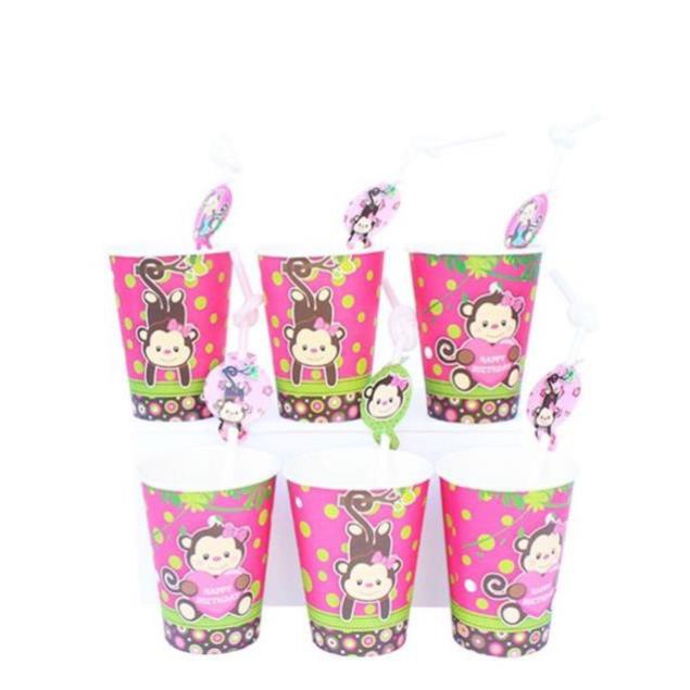 Ly giấy + sinh nhật mẫu bé gái ( sét 6 cái )