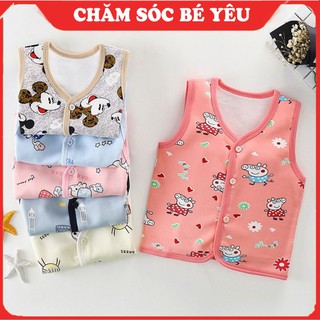 [FREESHIP] Áo gile nỉ lót bông ấm áp họa tiết màu sắc dễ thương cho bé (3-13kg)