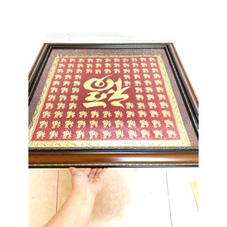 Tranh bách phúc 1 nghìn chữ chất liệu bằng đồng kích thước 70x70cm