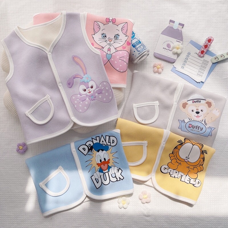 Áo gile ấm áp cho bé - Áo khoác hoạ tiết hoạt hình dễ thương cho bé [Shop Mẹ Bob 86]