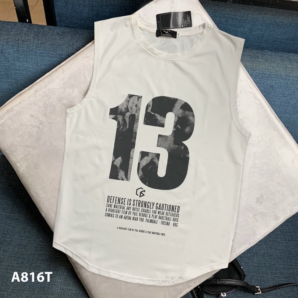o Ba Lỗ Nam In Hình Số - Áo Sát Nách Thể Thao Nam TankTop Thun Cotton Mịn Mát Chuyên Tập Gym - Bóng Rổ-Chạy Bộ -Tennis