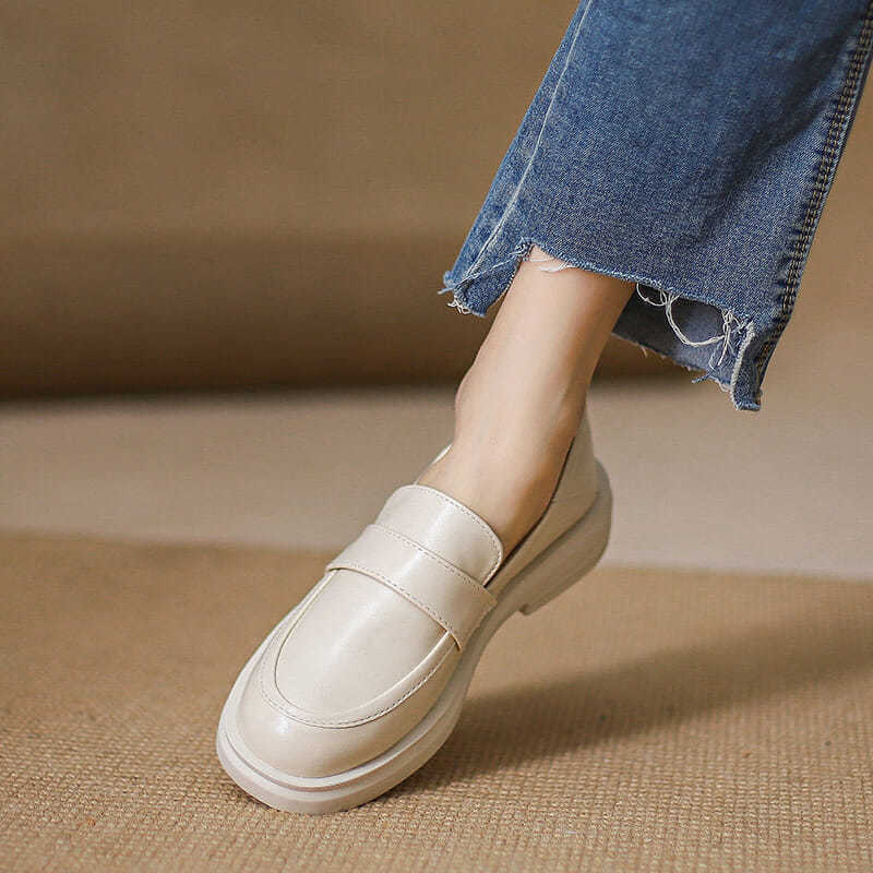 Giày Lười Nữ Da Thật Phong Cách Anh Quốc 2021 | BigBuy360 - bigbuy360.vn