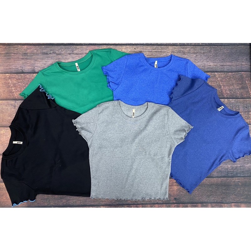 [Mã 11FASHIONSALE1 giảm 10k đơn 50k] TỔNG HỢP áo croptop ngắn xoăn tay và lai nhiều màu vnxk | BigBuy360 - bigbuy360.vn