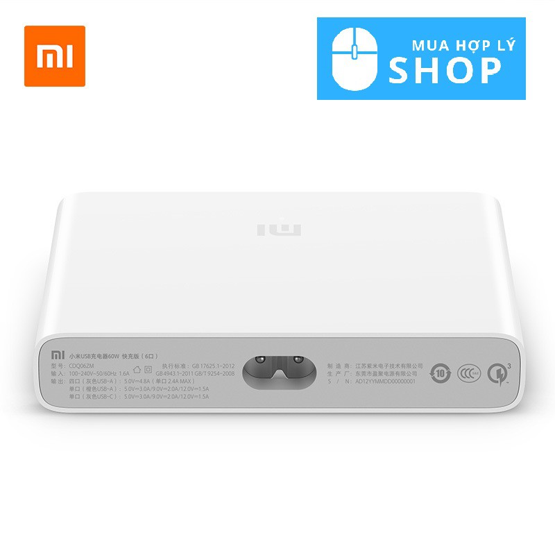 [CHÍNH HÃNG XIAOMI] Bộ Sạc Nhanh QC 3.0 XiaoMi 60W Đa cổng USB Tiện Lợi - HÀNG NHẬP KHẨU