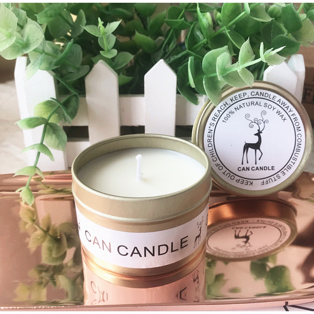 Nến Thơm Hộp Thiếc Can Candle Làm Từ Sáp Đậu Nành Giúp Thư Giãn