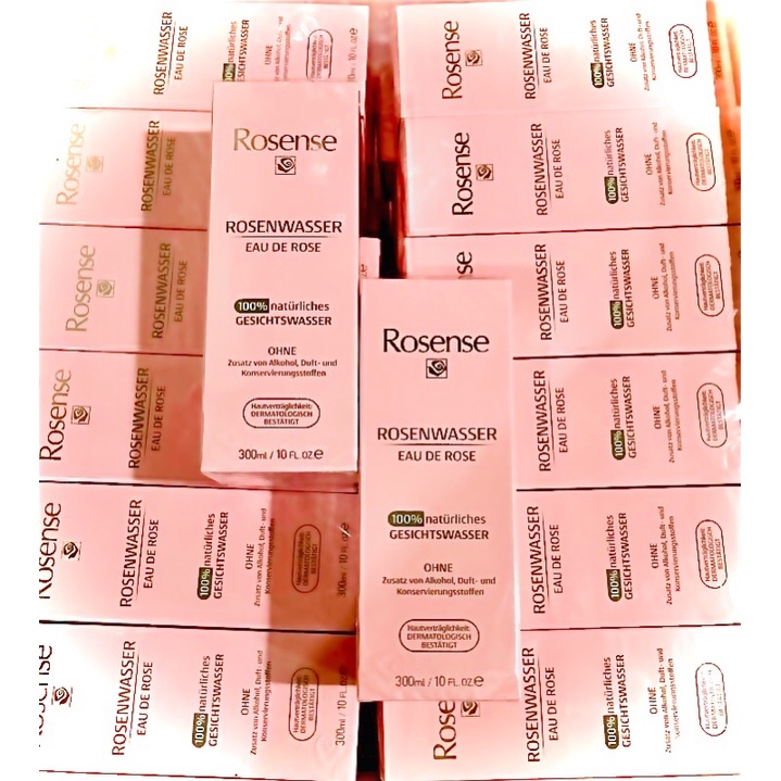 Nước hoa hồng Rosense Đức nguyên chất chiết xuất 100% từ cách hoa hồng tươi tự nhiên, 300ml
