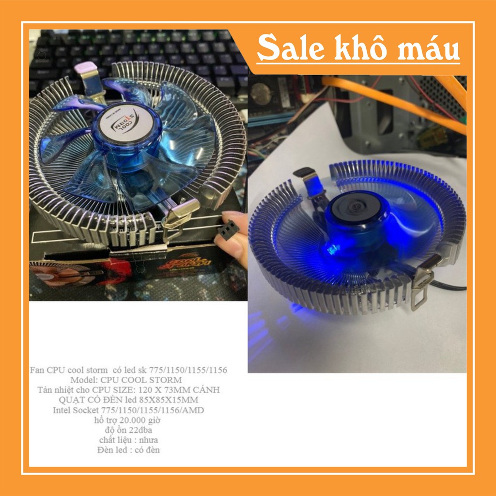 QUẠT TẢN NHIỆT CPU AMD LED Hỗ Trợ Đa Socket Intel & AMD (Xả Kho) Fan case CPU  Hàng Nhập Khẩu.FALD .c