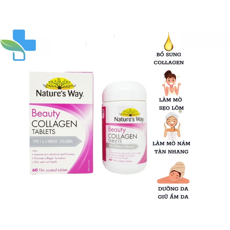 Viên uống đẹp da Beauty Collagen Nature's Way của Úc, 60 viên ( Dạng Viên)