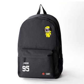 Peripheral trend backpack BT21 Simple simple color canvas backpack Leisure student Large capacity backpack Backpack