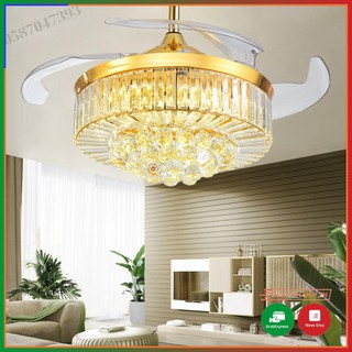 Quạt Trần -Quạt trần đèn - Quạt trần phòng khách- cánh cụp cánh xòe có 3 chế độ ánh sáng sang trọng BH 10 Năm