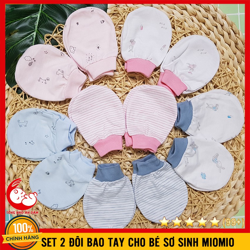 Túi 2 Đôi Bao Tay Sơ Sinh Mio, Vớ Tay Cho Bé MioMio - BTT00132