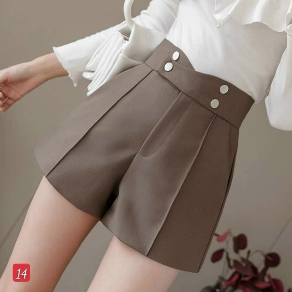Quần Short Đùi Nữ Cạp Cao 4 Cúc N094