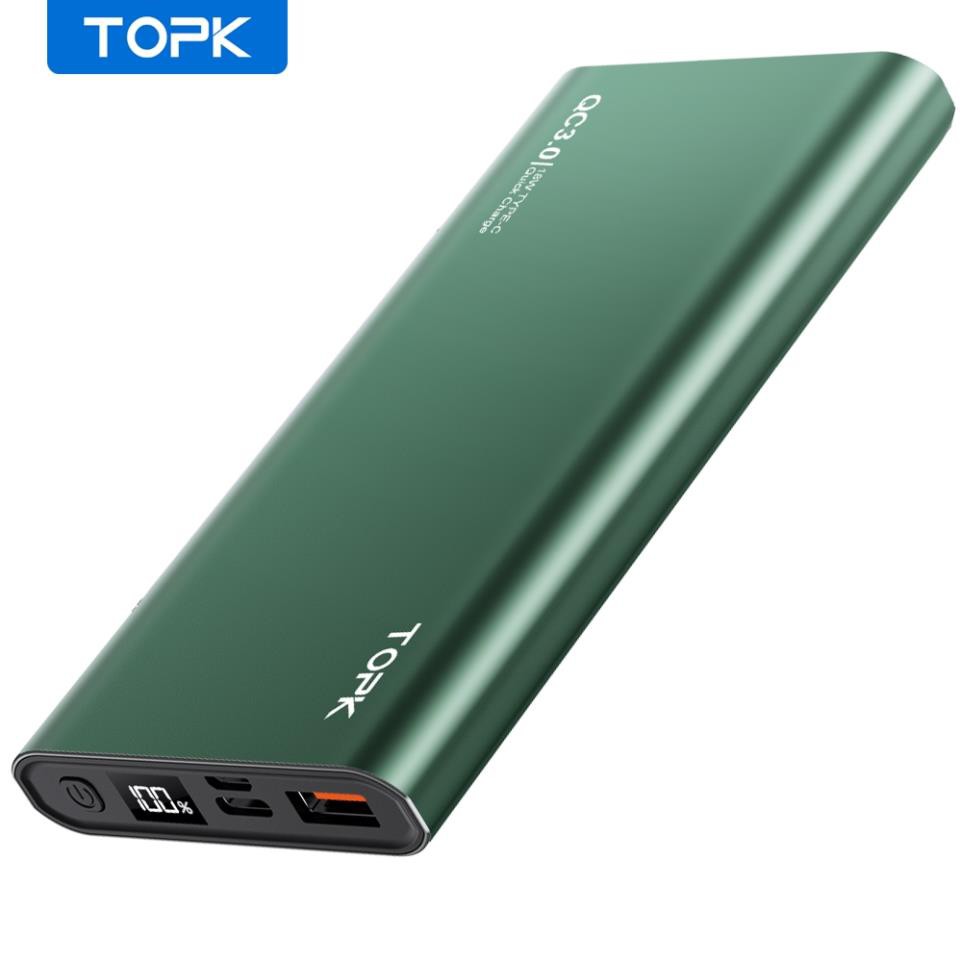 Pin Dự Phòng TOPK I1006P 18W QC3.0 10000mAh Sạc Nhanh Hiển Thị Điện Tử