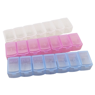 (Hàng Mới Về) Set 3 Hộp Đựng Thuốc 7 Ngày Trong Tuần Tiện Dụng